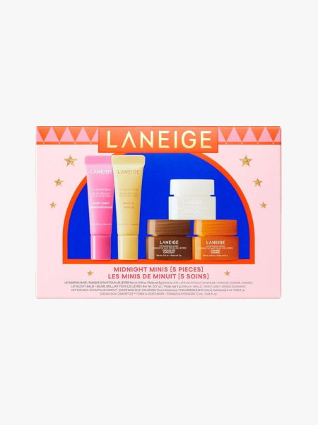 Laneige Midnight Minis in branded components on a light gray background